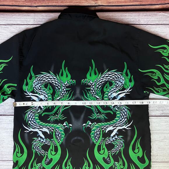 Vintage Y2k Dragons & Flames Button Up Shirt - Picture 4 of 6